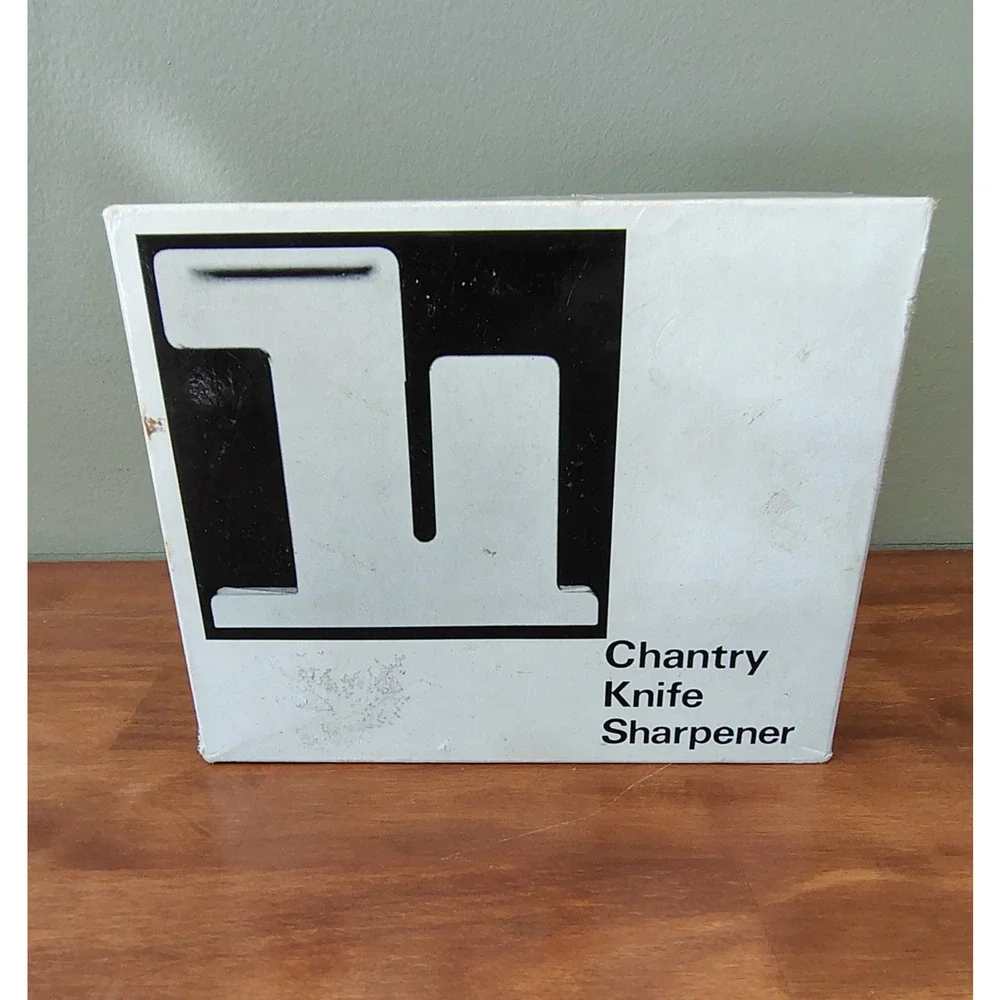 Vtg CHANTRY Knife Sharpener White w/Box Quality Design MoMA Displayed Rare Find!